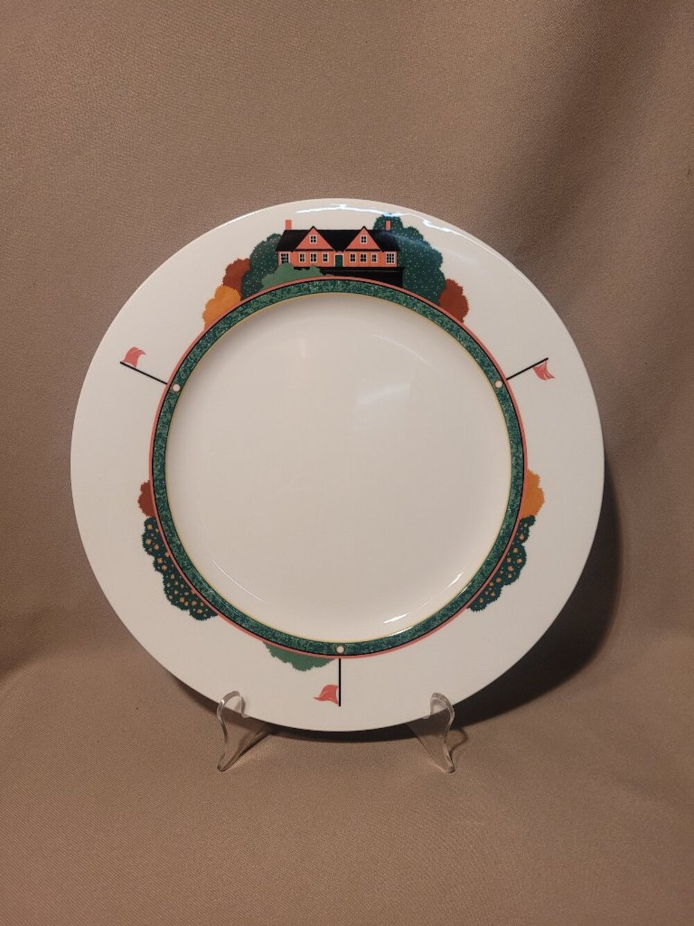 Christopher Stuart Fairway HK204 Round Chop Serving Platter 12 1/8"